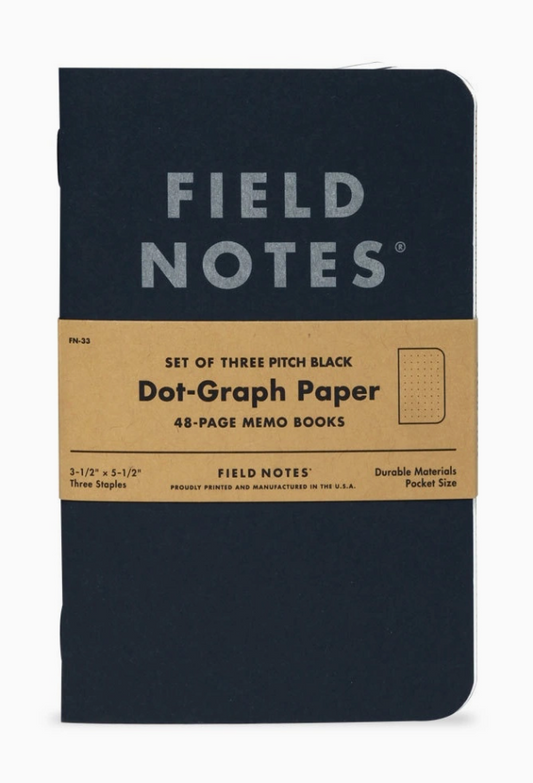 Field Notes Pitch Black Memo Books 3-pack