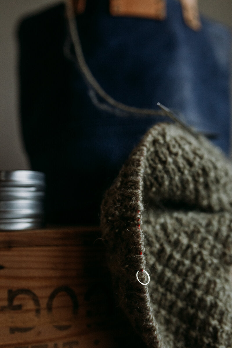 Hand made silver stitch markers