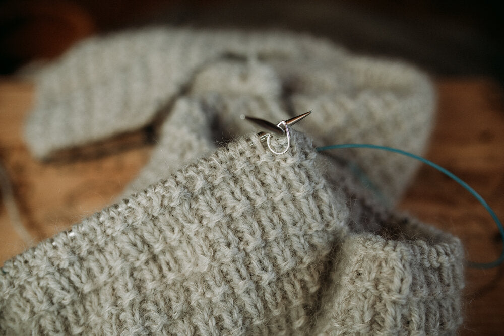 Hand made silver stitch markers